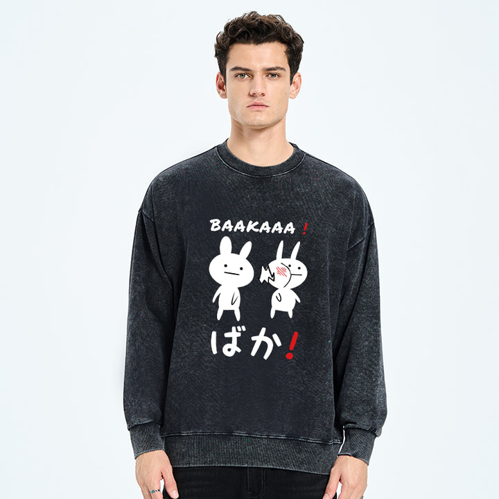 Anime Baka Manga Slap Washed Sweatshirt