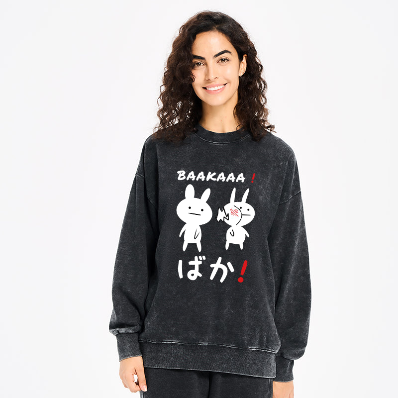 Anime Baka Manga Slap Washed Sweatshirt