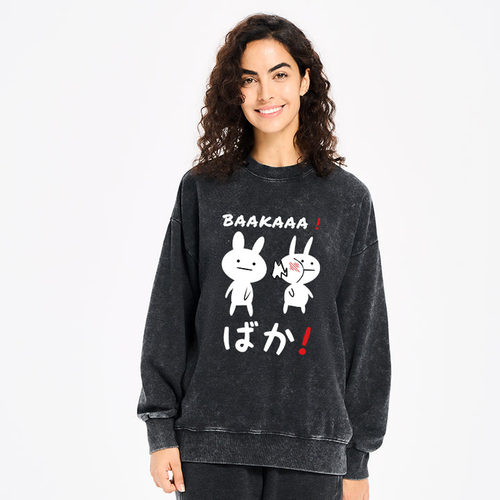 Anime Baka Manga Slap Washed Sweatshirt