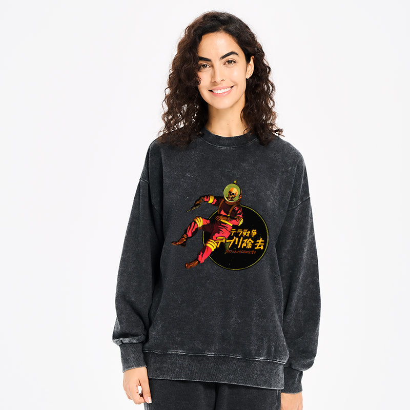 Skeleton Astronaut Washed Sweatshirt