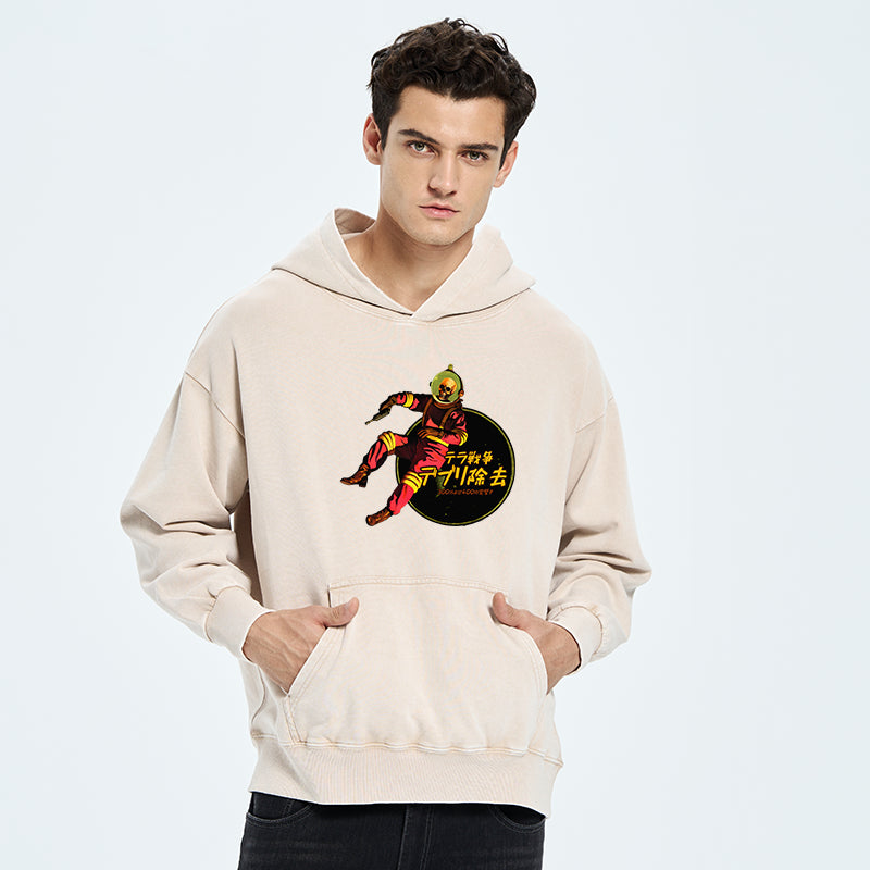 Skeleton Astronaut Washed Hoodie