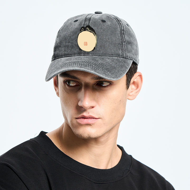 Grumpy Frog Japanese Washed Cap