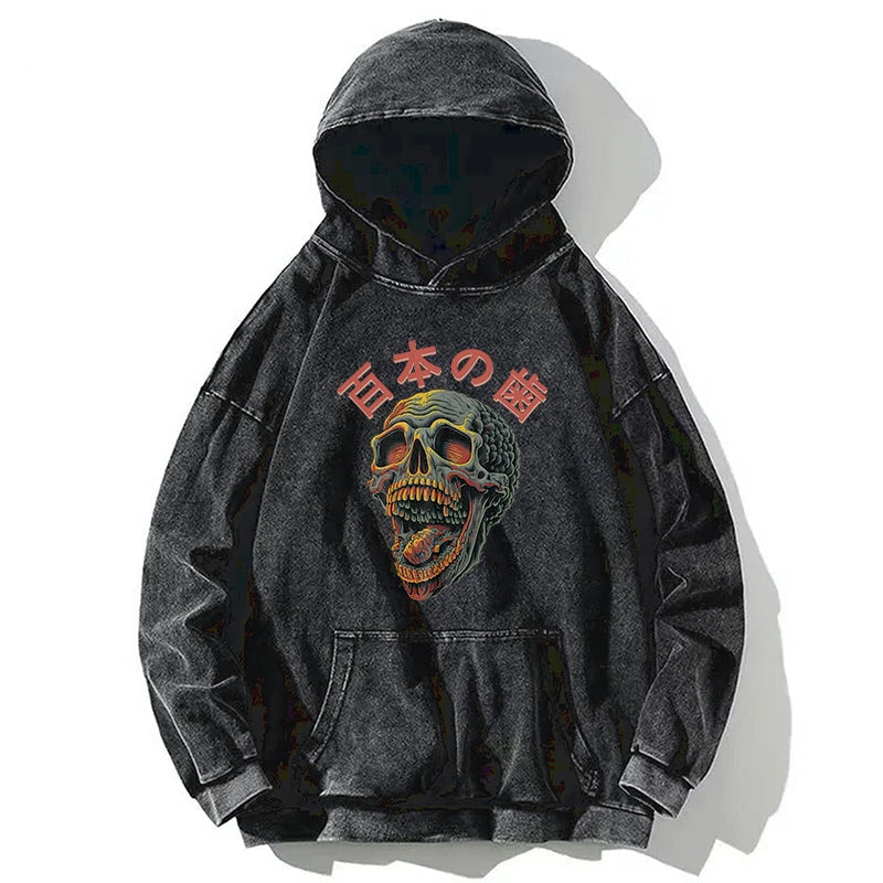 Terrifying And Disgusting Skull Washed Hoodie