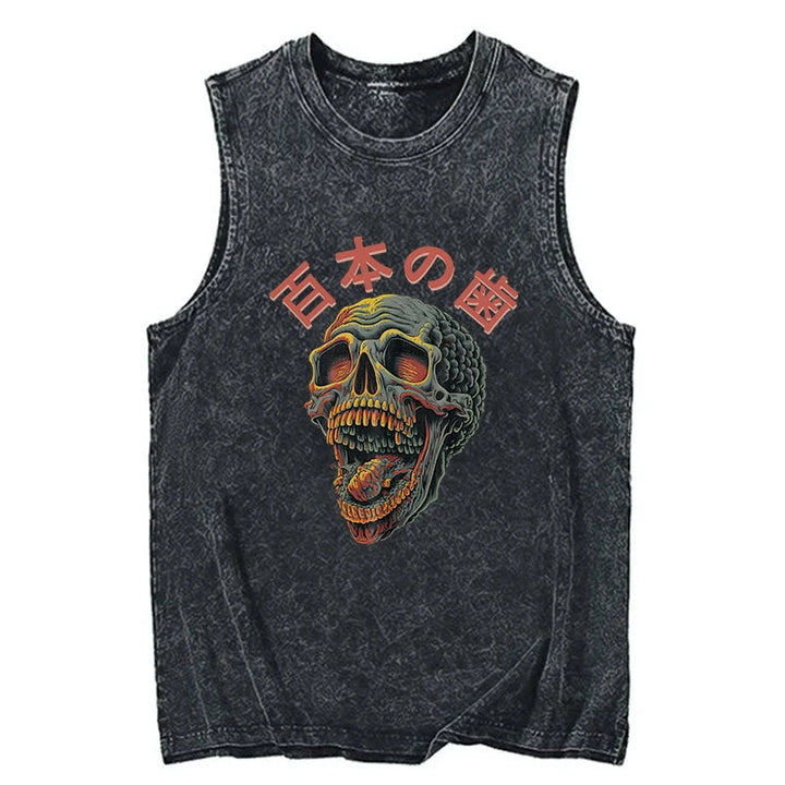 Terrifying And Disgusting Skull Washed Tank