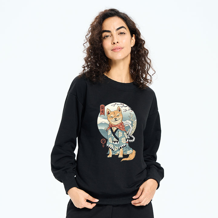 Samurai Shiba Dog Japanese Sweatshirt
