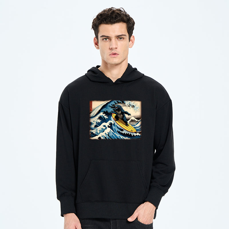Dinosaur Surfing Japanese Classic Hoodie