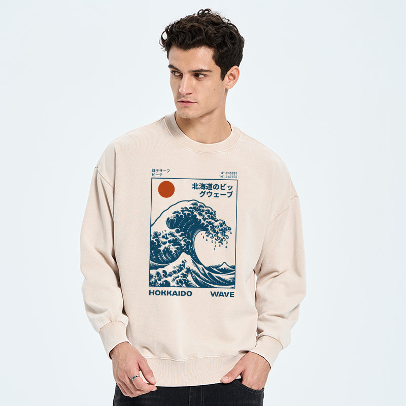 Hokkaido Wave Japan Washed Sweatshirt