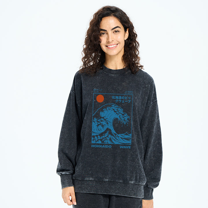 Hokkaido Wave Japan Washed Sweatshirt