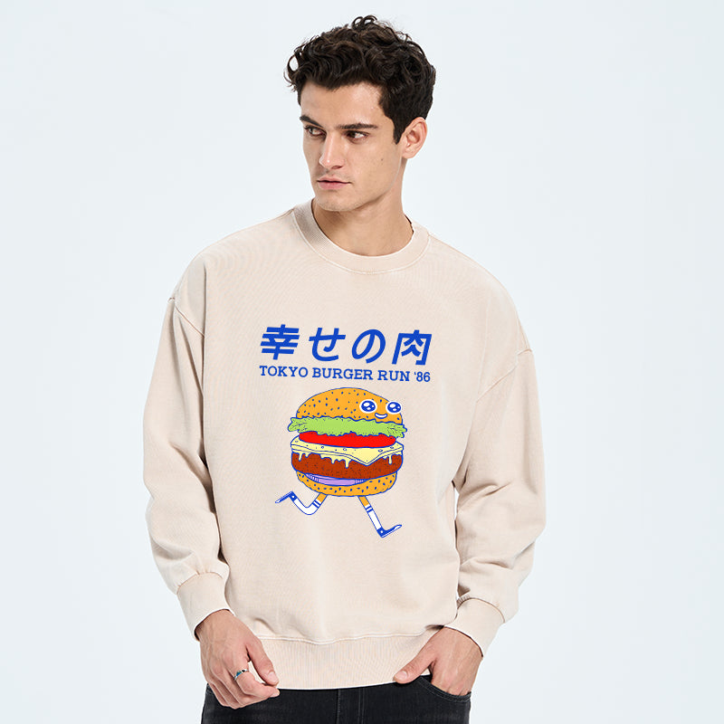 Tokyo Burger Run Japanese Washed Sweatshirt
