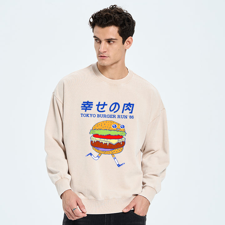 Tokyo Burger Run Japanese Washed Sweatshirt