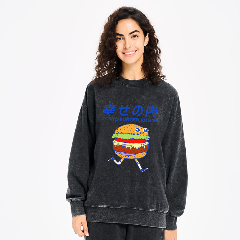 Tokyo Burger Run Japanese Washed Sweatshirt