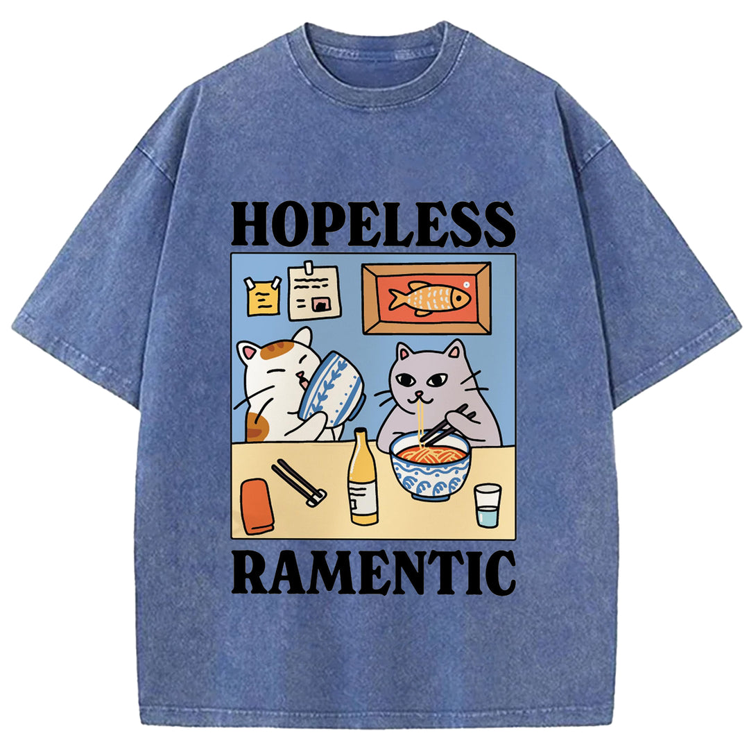 Hopeless Ramenti Design Washed Crew Neck T-Shirt