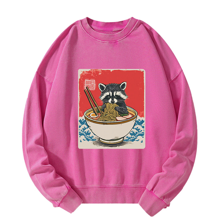 Ramen Lover Raccoon Washed Sweatshirt