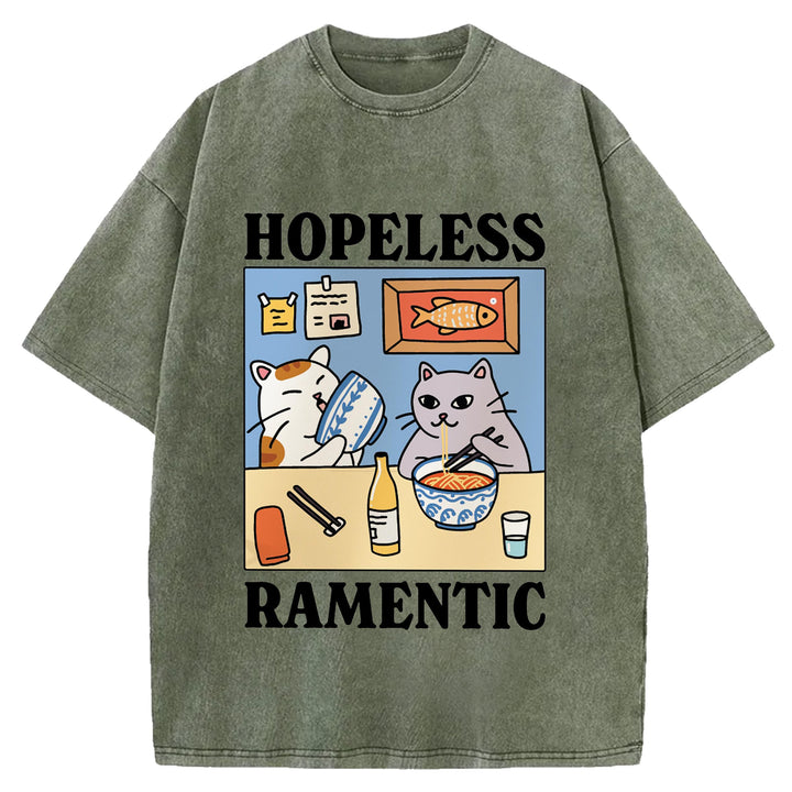 Hopeless Ramenti Design Washed Crew Neck T-Shirt