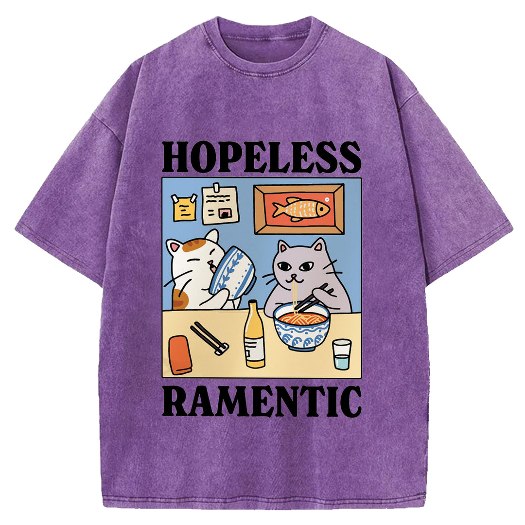 Hopeless Ramenti Design Washed Crew Neck T-Shirt
