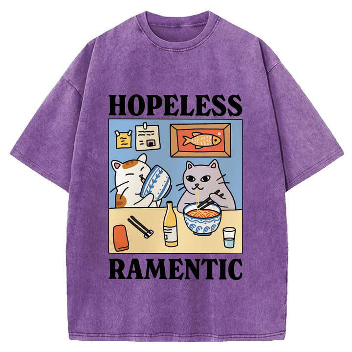 Hopeless Ramenti Design Washed Crew Neck T-Shirt