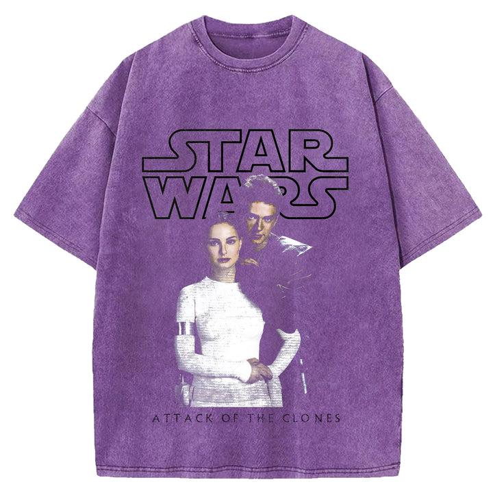 Star Wars Vintage Japanese Design Washed Crew Neck T-Shirt