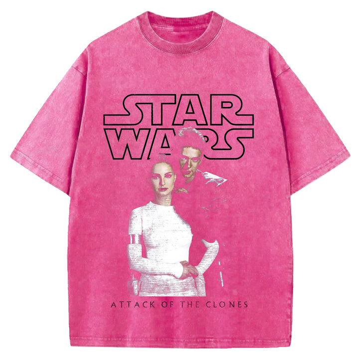 Star Wars Vintage Japanese Design Washed Crew Neck T-Shirt
