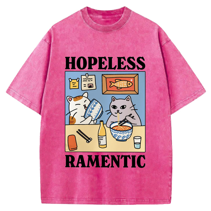 Hopeless Ramenti Design Washed Crew Neck T-Shirt