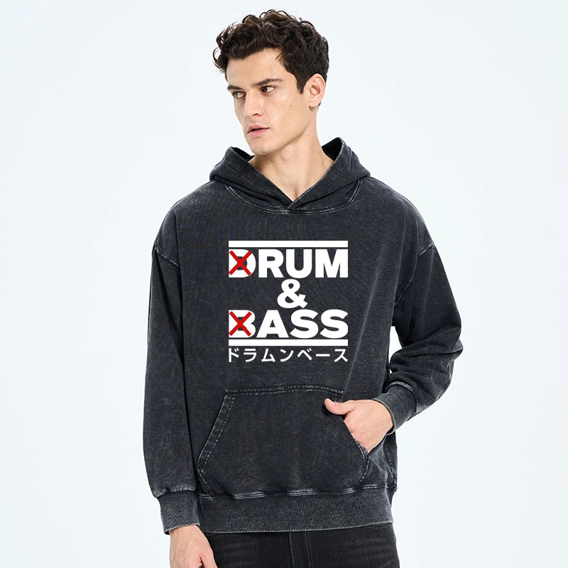 Drum And Bass Funny Washed Hoodie