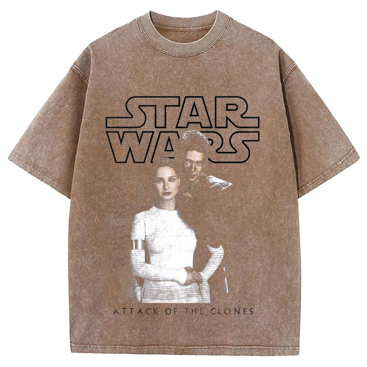Star Wars Vintage Japanese Design Washed Crew Neck T-Shirt