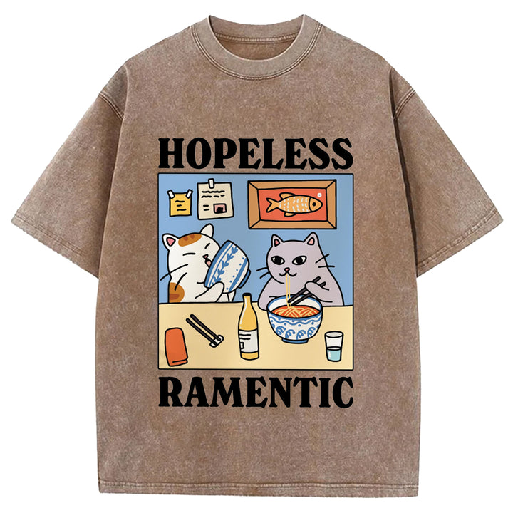 Hopeless Ramenti Design Washed Crew Neck T-Shirt