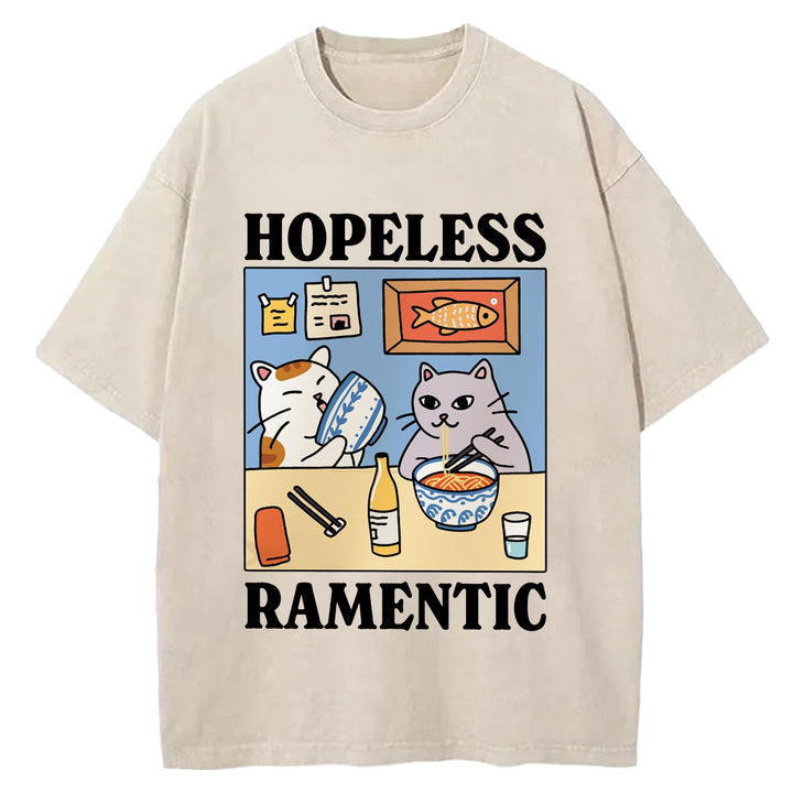 Hopeless Ramenti Design Washed Crew Neck T-Shirt