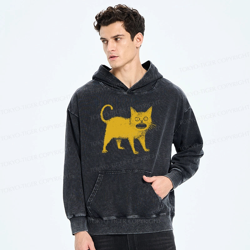 Horrible Japanese Cat Washed Hoodie