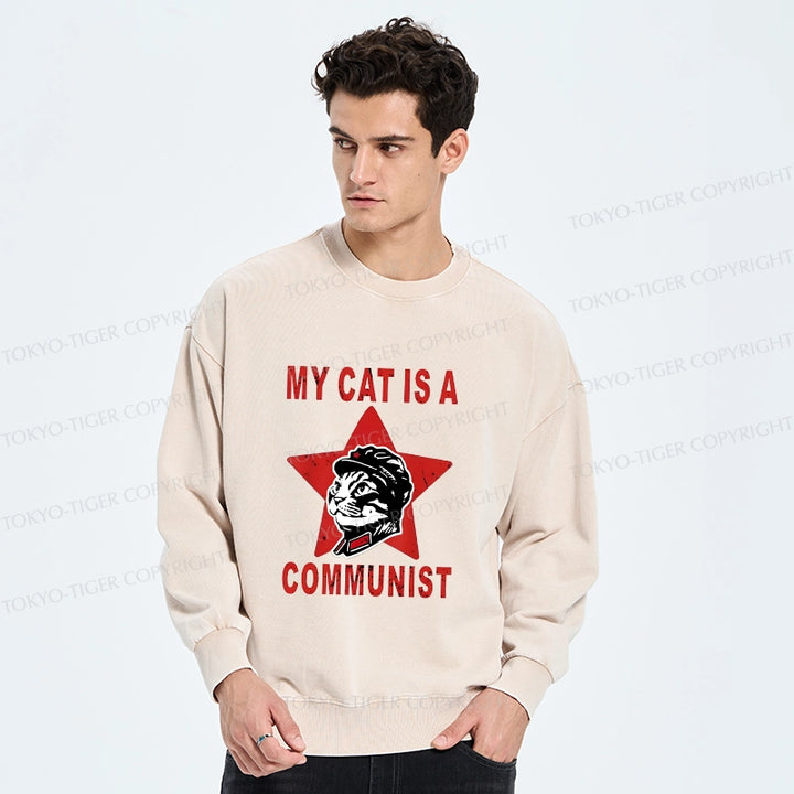 Funny Cat-ism Washed Sweatshirt
