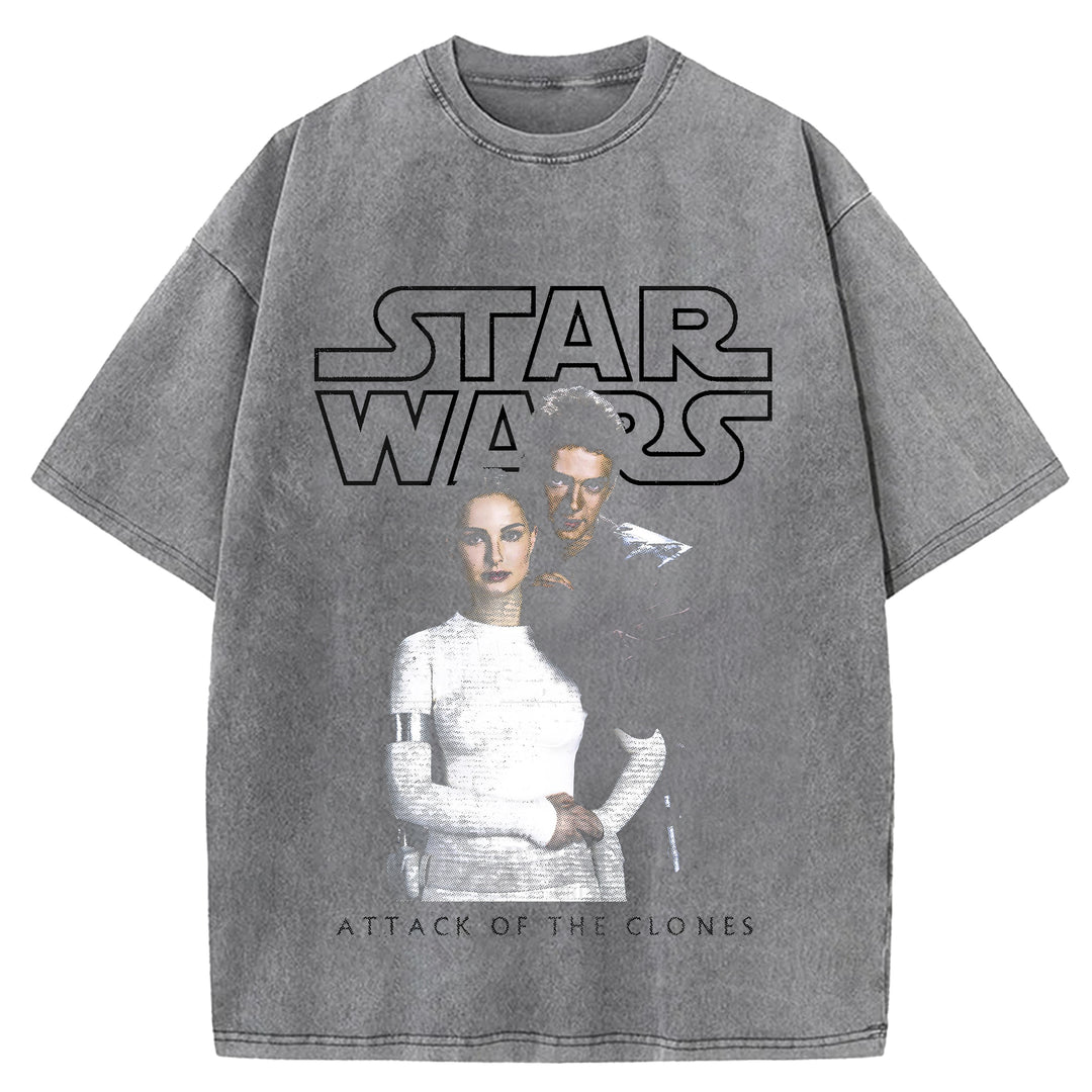 Star Wars Vintage Japanese Design Washed Crew Neck T-Shirt