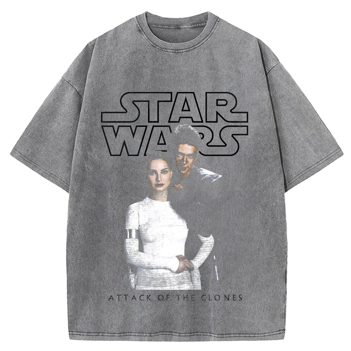 Star Wars Vintage Japanese Design Washed Crew Neck T-Shirt