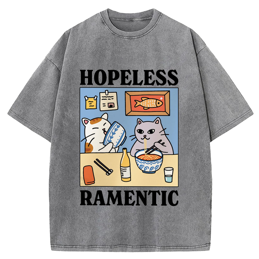 Hopeless Ramenti Design Washed Crew Neck T-Shirt