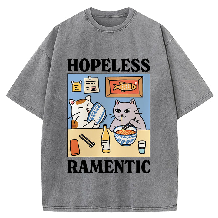Hopeless Ramenti Design Washed Crew Neck T-Shirt