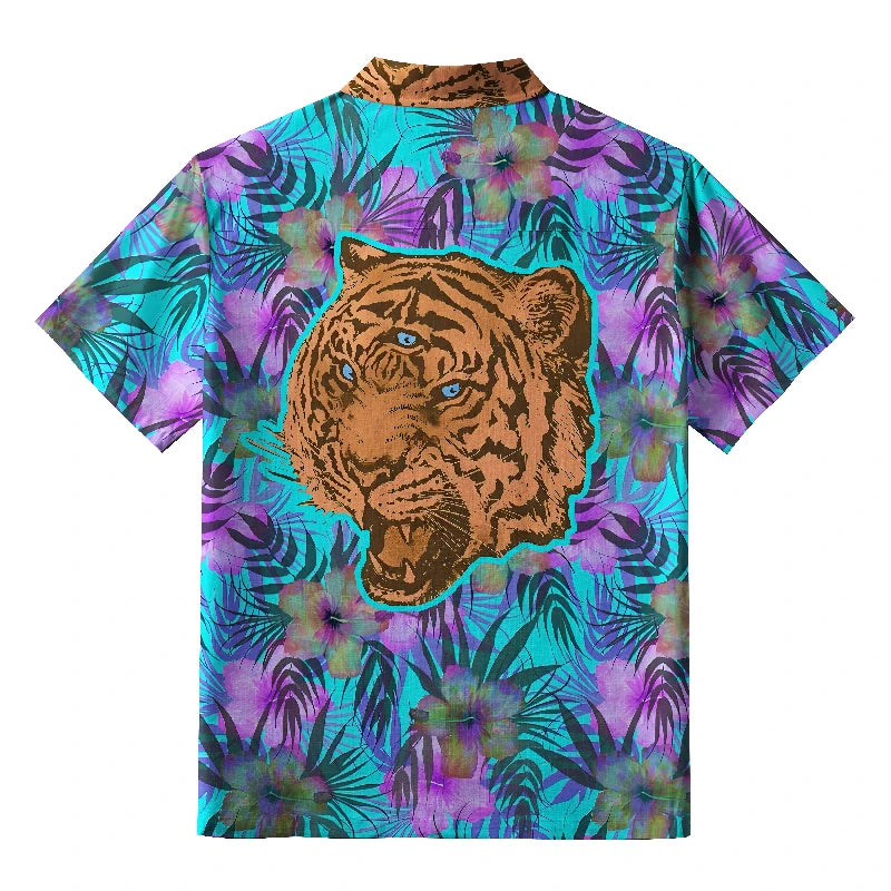 Retro Three-Eyed Tiger Hawaiian Shirt