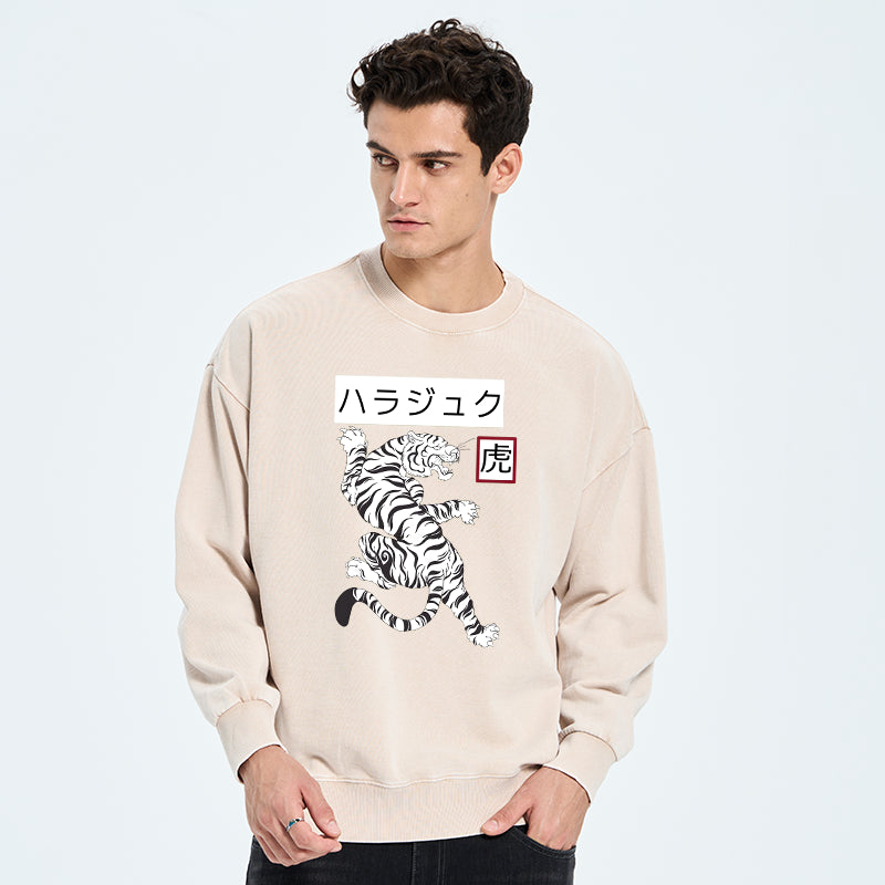 White Tiger Washed Sweatshirt