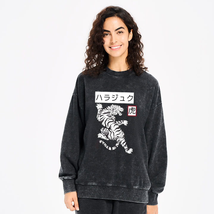 White Tiger Washed Sweatshirt