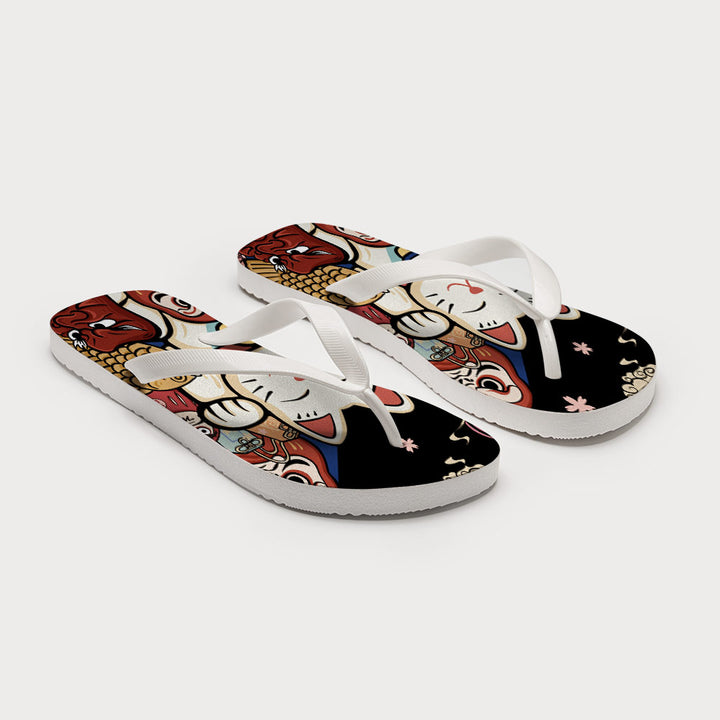 Traditional Japanese Elements Flip Flops