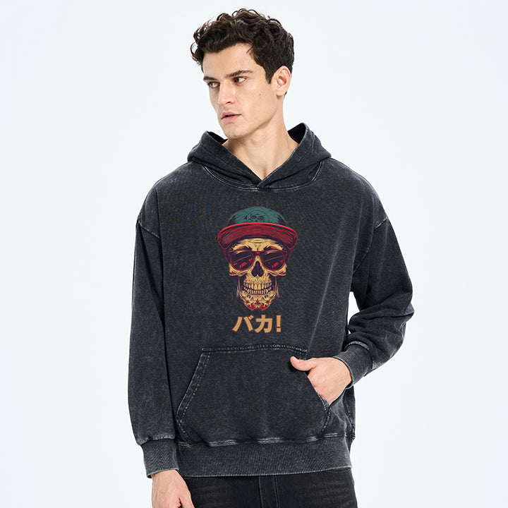Fashion Skull Japanese Washed Hoodie
