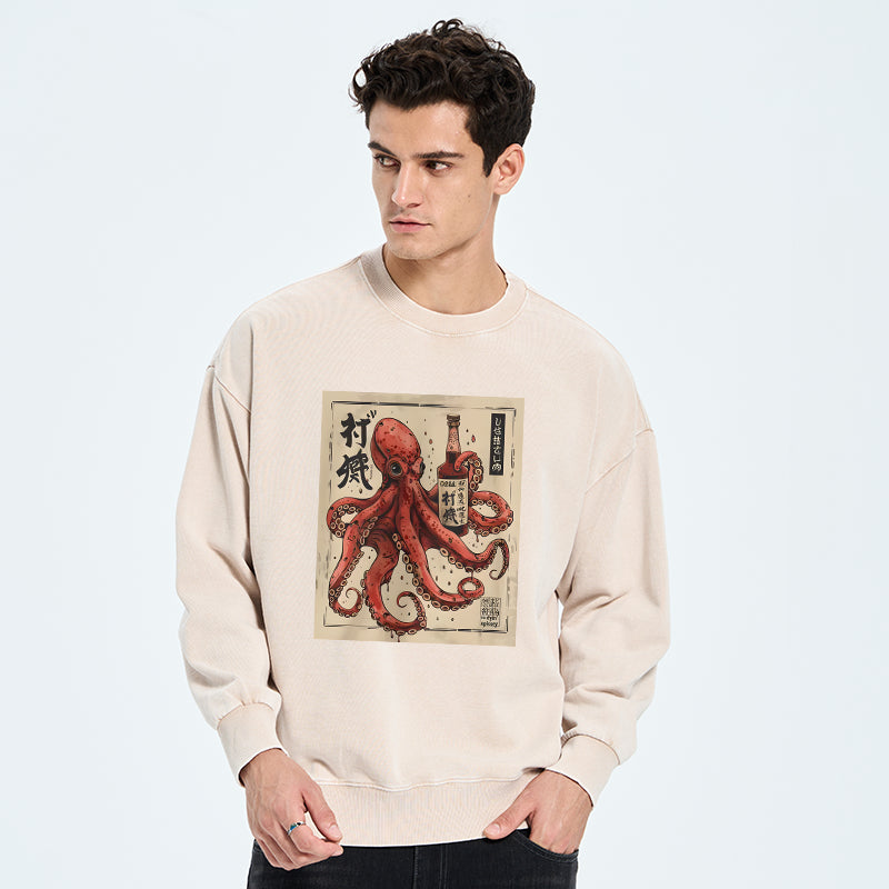 Osaka Sak¨¦ Octopus Washed Sweatshirt