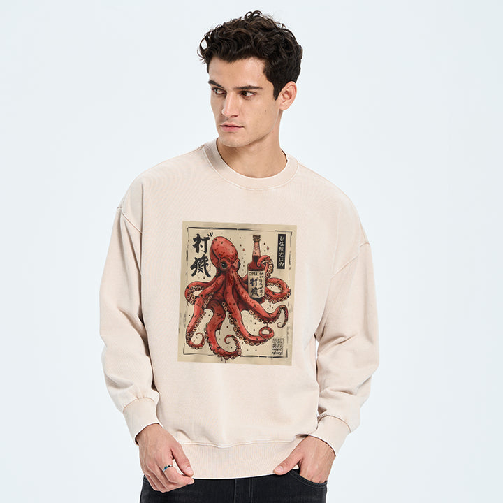 Osaka Sak¨¦ Octopus Washed Sweatshirt