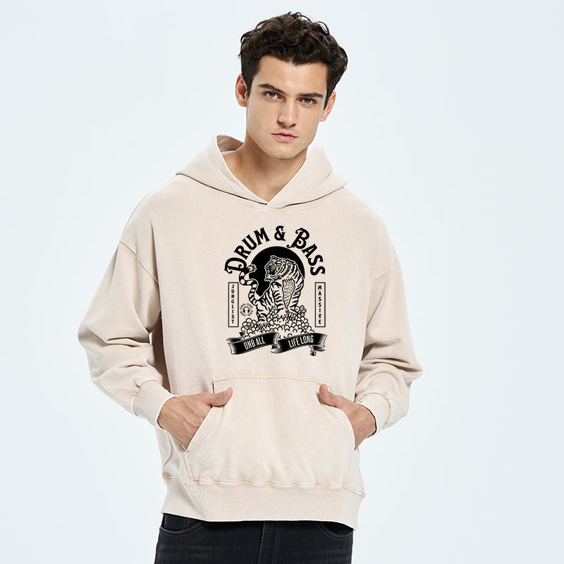 Drum & Bass Tiger Washed Hoodie
