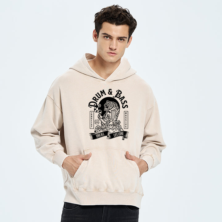 Drum & Bass Tiger Washed Hoodie