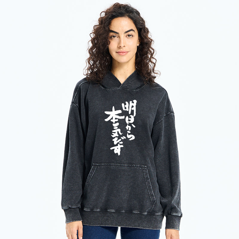 I'm Going To Get Serious Tomorrow Japan Washed Hoodie