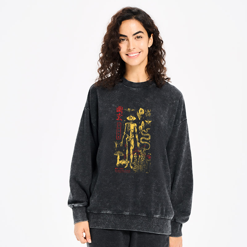 Spooky Ghost Japanese Washed Sweatshirt