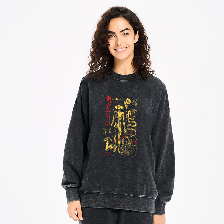 Spooky Ghost Japanese Washed Sweatshirt