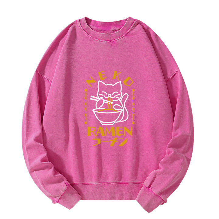 Cat Obsessed With RamenWashed Sweatshirt