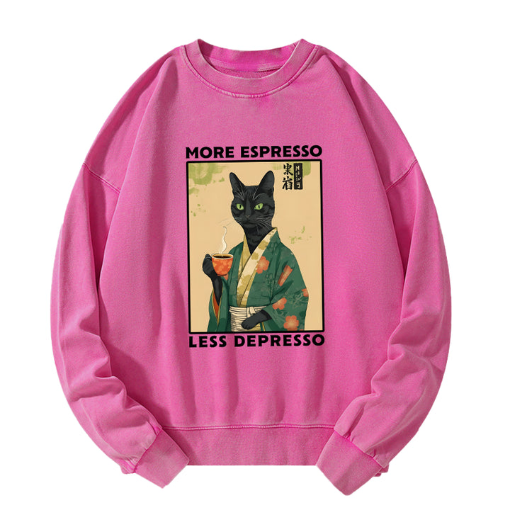 More Caffeine Less Sadness Washed Sweatshirt