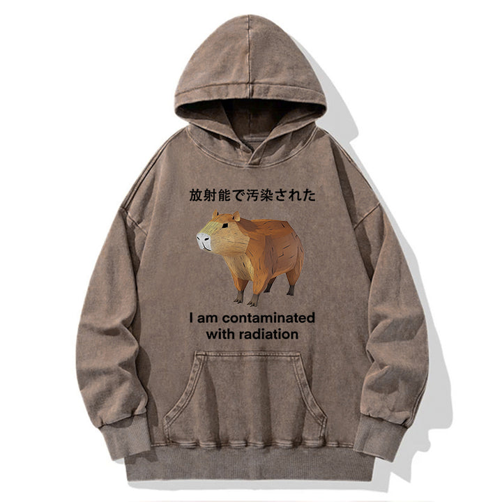Capybara Contaminated By Radiation Washed Hoodie