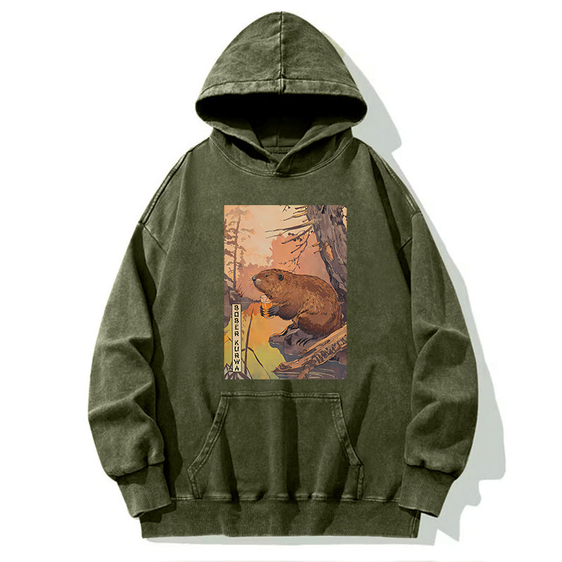 Beaver By The River Washed Hoodie