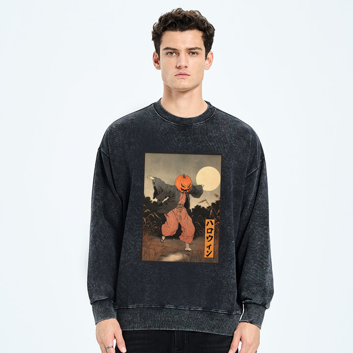Japanese Pumpkin Monster Washed Sweatshirt